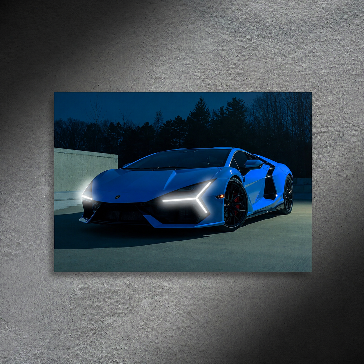 Lamborghini REVUELTO Blue (Neon Poster)