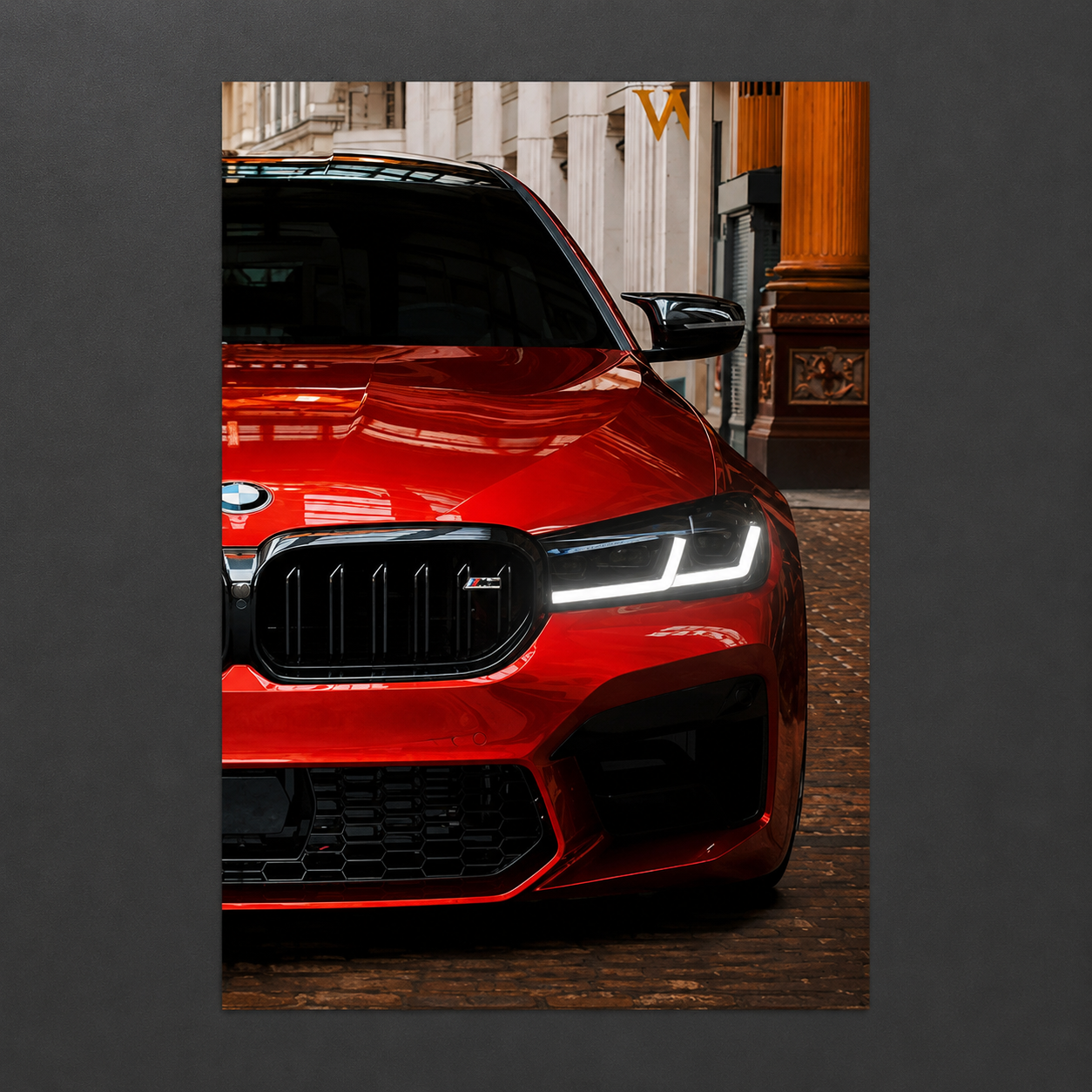 BMW M5 F90 Red (Neon Poster)