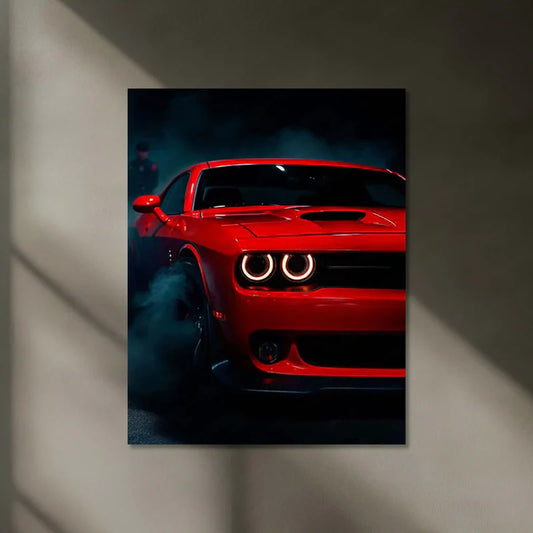 Dodge Challenger SRT Red (Neon Poster)