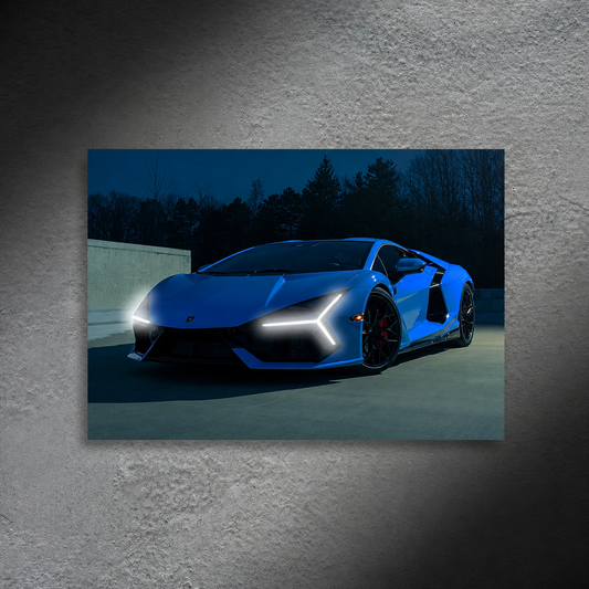 Lamborghini REVUELTO Blue (Neon Poster)