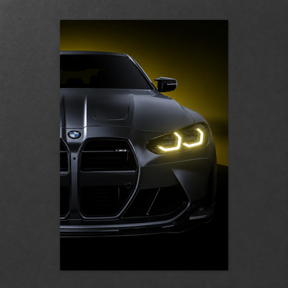 BMW M3 G80 Black (Neon Poster)