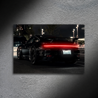 Porsche 911 black (Neon Poster)