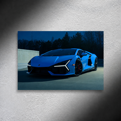 Lamborghini REVUELTO Blue (Neon Poster)