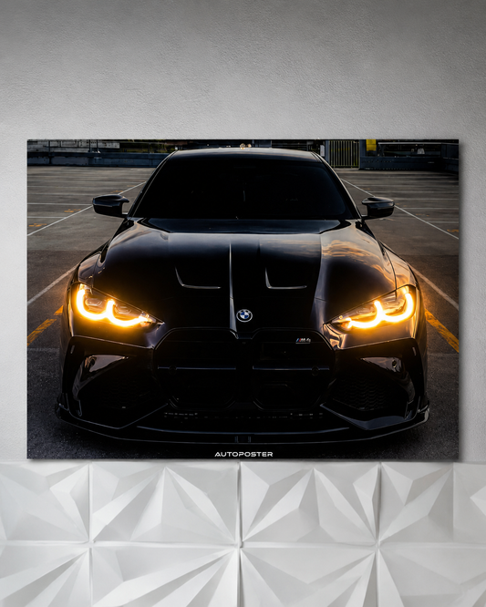 BMW M4 Competition Black (Neon Poster)