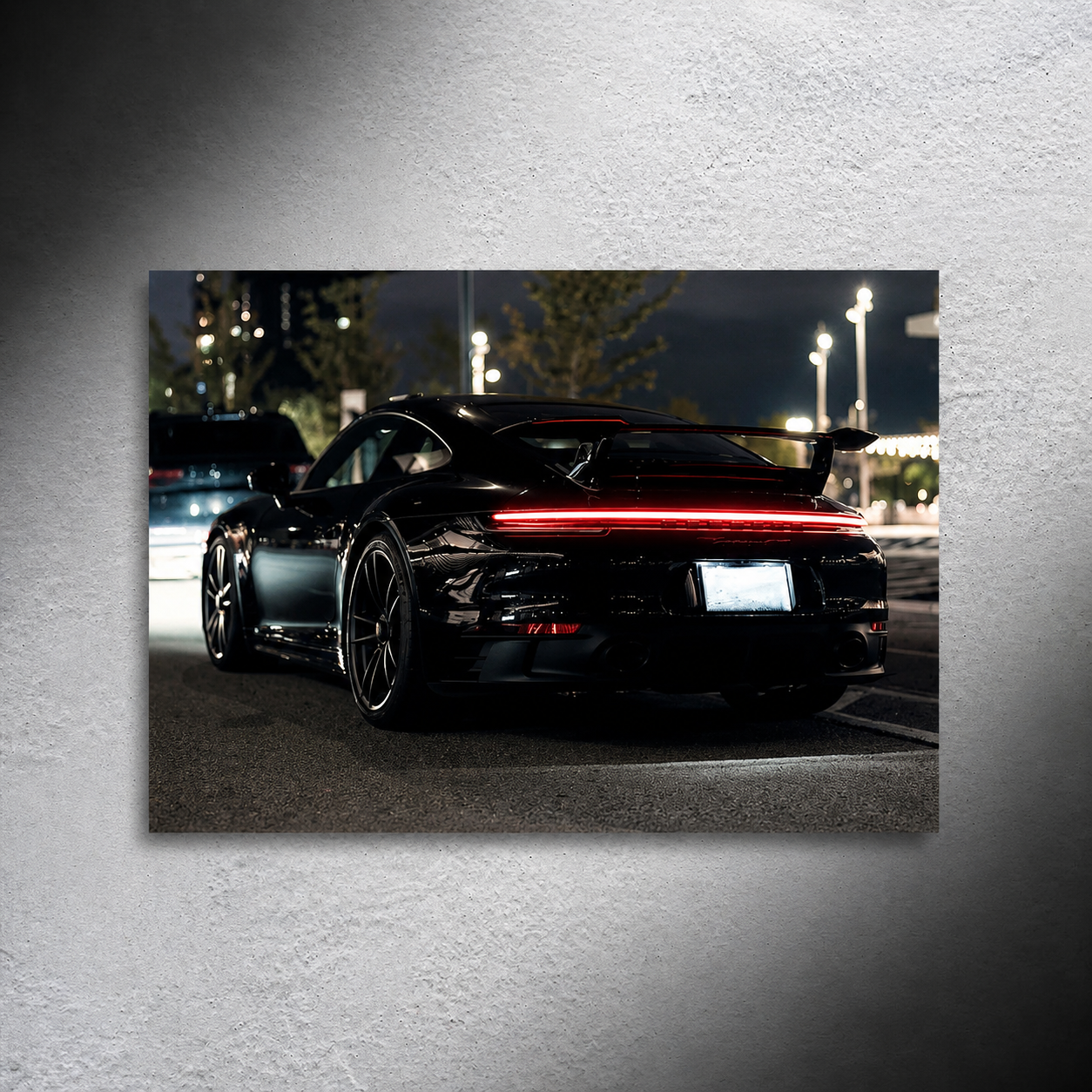 Porsche 911 black (Neon Poster)