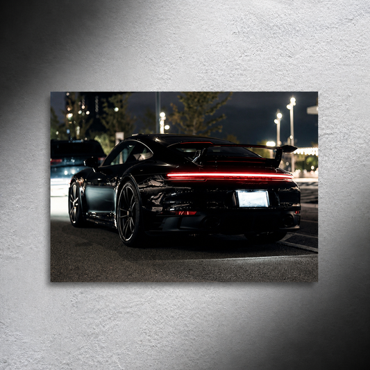 Porsche 911 black (Neon Poster)