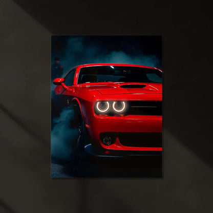 Dodge Challenger SRT Red (Neon Poster)
