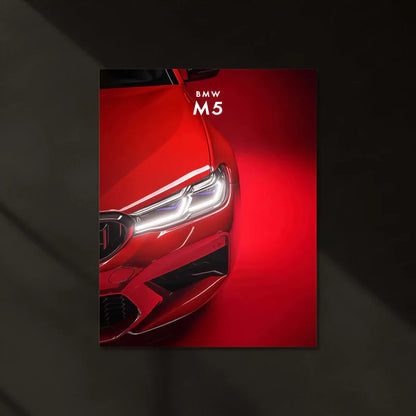BMW M5 F90 Red v2 (Neon Poster)