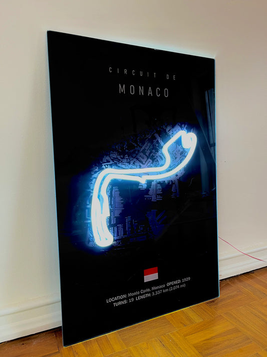 Formula F1 Monaco Circuit (Neon Poster)
