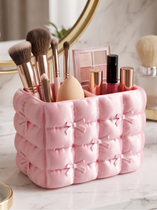 Aesthetic Bow Makeup Organizer